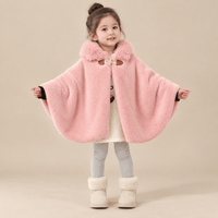Ton poncho Cape Poncho En Fausse Fourrure À Capuche