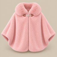 Ton poncho Cape Poncho En Fausse Fourrure À Capuche