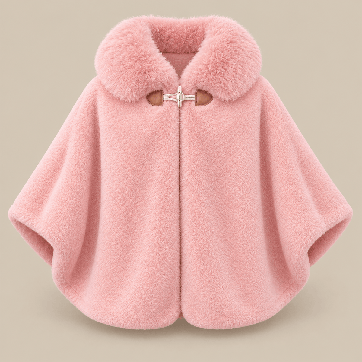 Ton poncho Cape Poncho En Fausse Fourrure À Capuche