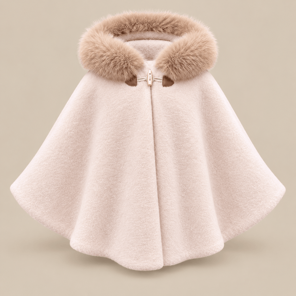 Ton poncho Cape Poncho En Fausse Fourrure À Capuche