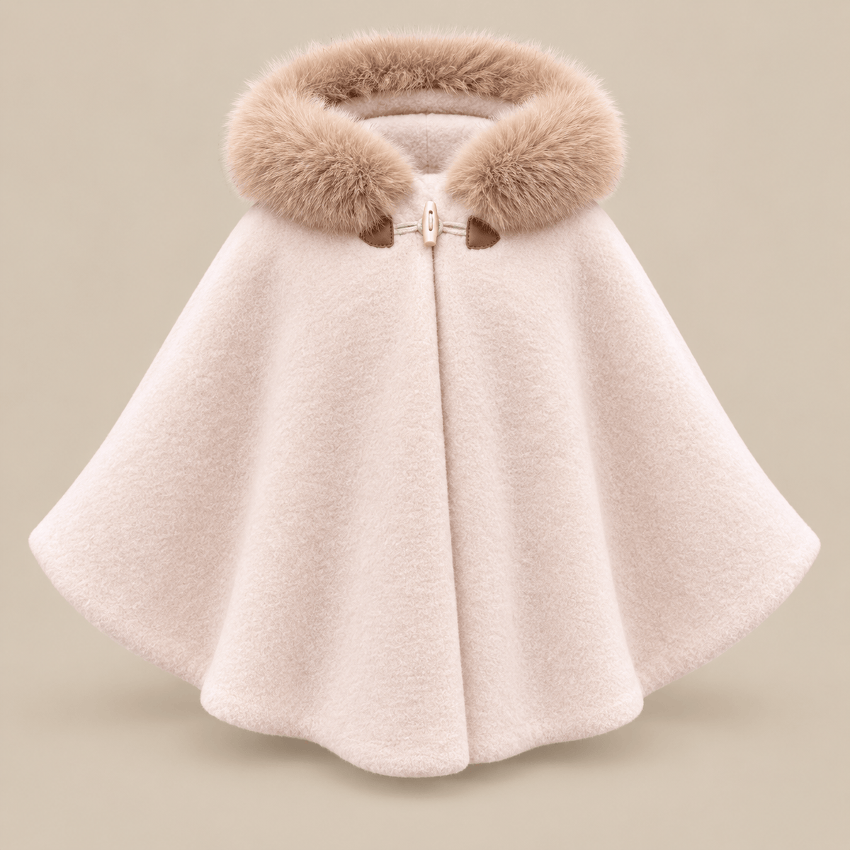 Ton poncho Cape Poncho En Fausse Fourrure À Capuche