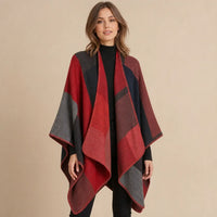 Ton poncho Cape Poncho Imitation Cachemire À Carreaux