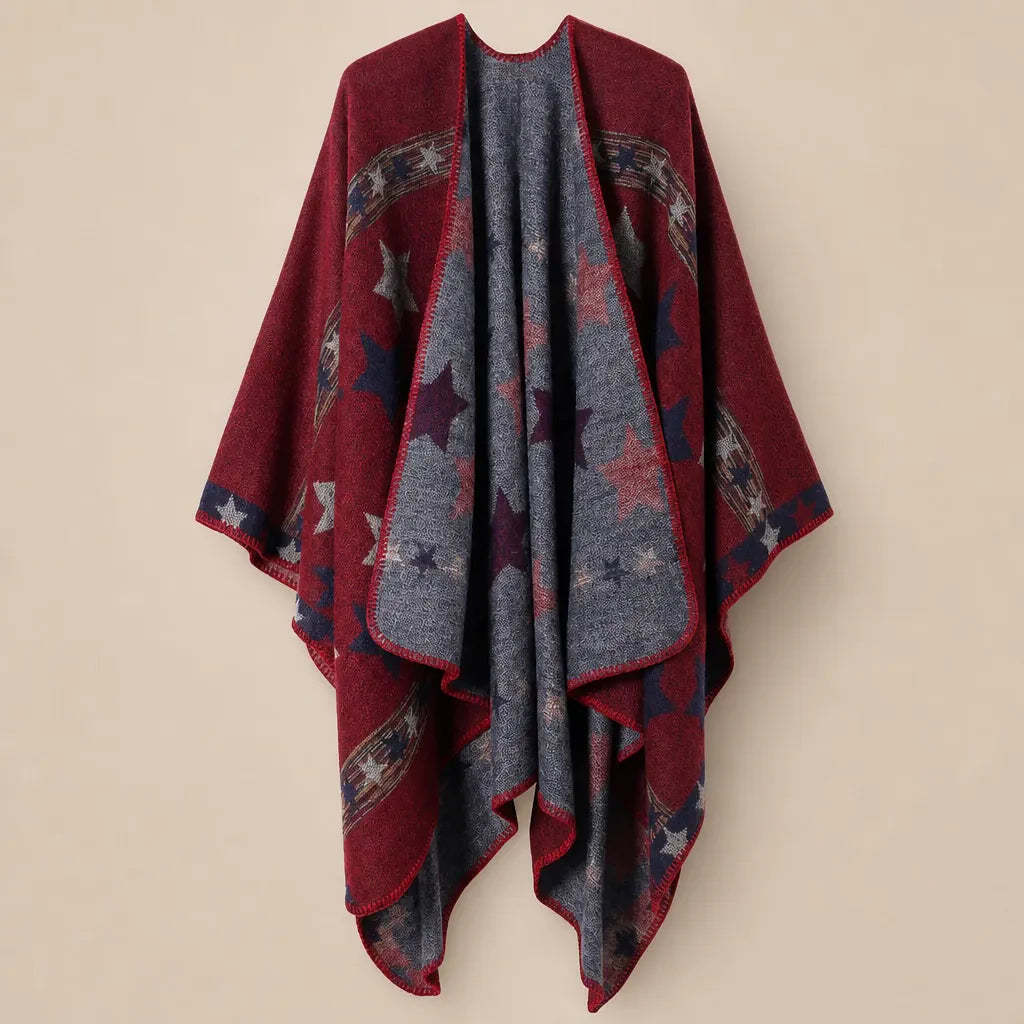 Ton poncho Cape Poncho Imitation Cachemire À Carreaux