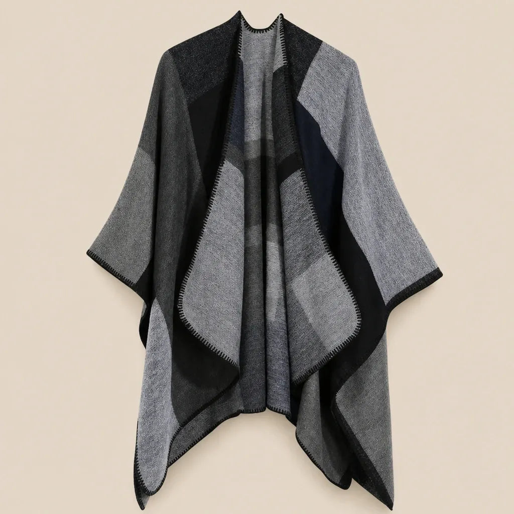 Ton poncho Cape Poncho Imitation Cachemire À Carreaux