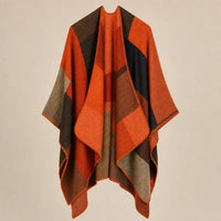 Ton poncho Cape Poncho Imitation Cachemire À Carreaux