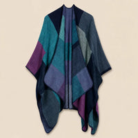 Ton poncho Cape Poncho Imitation Cachemire À Carreaux