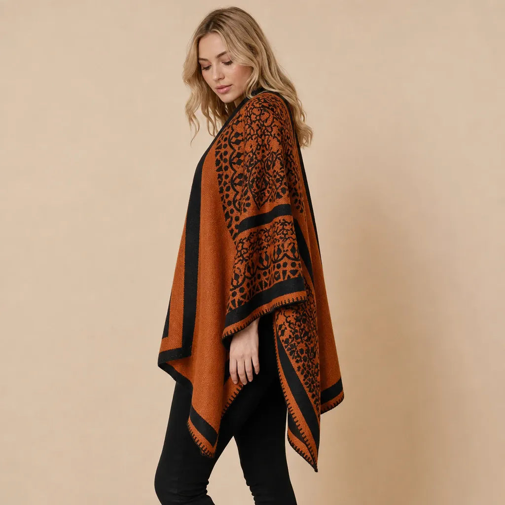 Ton poncho Manteau Poncho Femme Oversize Mélange Cachemire
