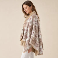 Ton poncho Plaid Poncho À Carreaux Double Couche