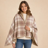 Ton poncho Plaid Poncho À Carreaux Double Couche