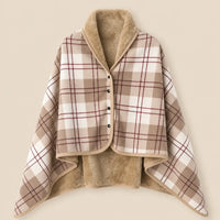 Ton poncho Plaid Poncho À Carreaux Double Couche
