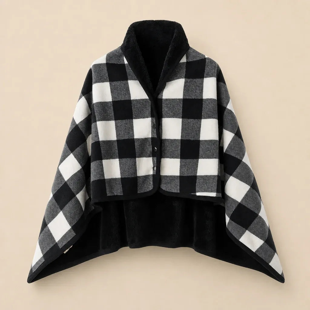 Ton poncho Plaid Poncho À Carreaux Double Couche