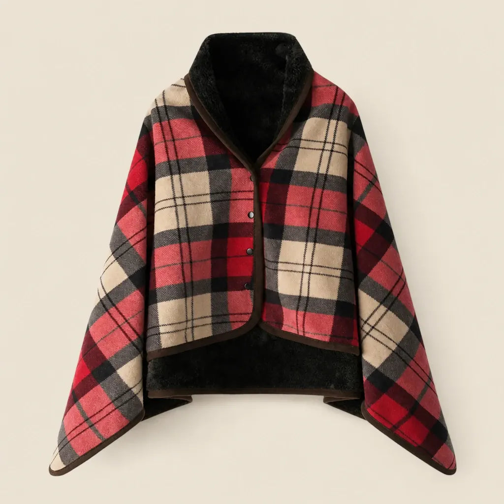 Ton poncho Plaid Poncho À Carreaux Double Couche
