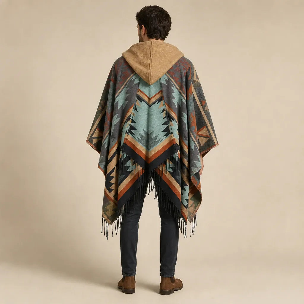 Ton poncho Poncho À Capuche En Acrylique À Franges
