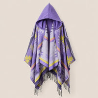 Ton poncho Poncho À Capuche En Acrylique À Franges