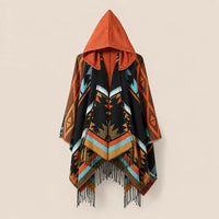 Ton poncho Poncho À Capuche En Acrylique À Franges