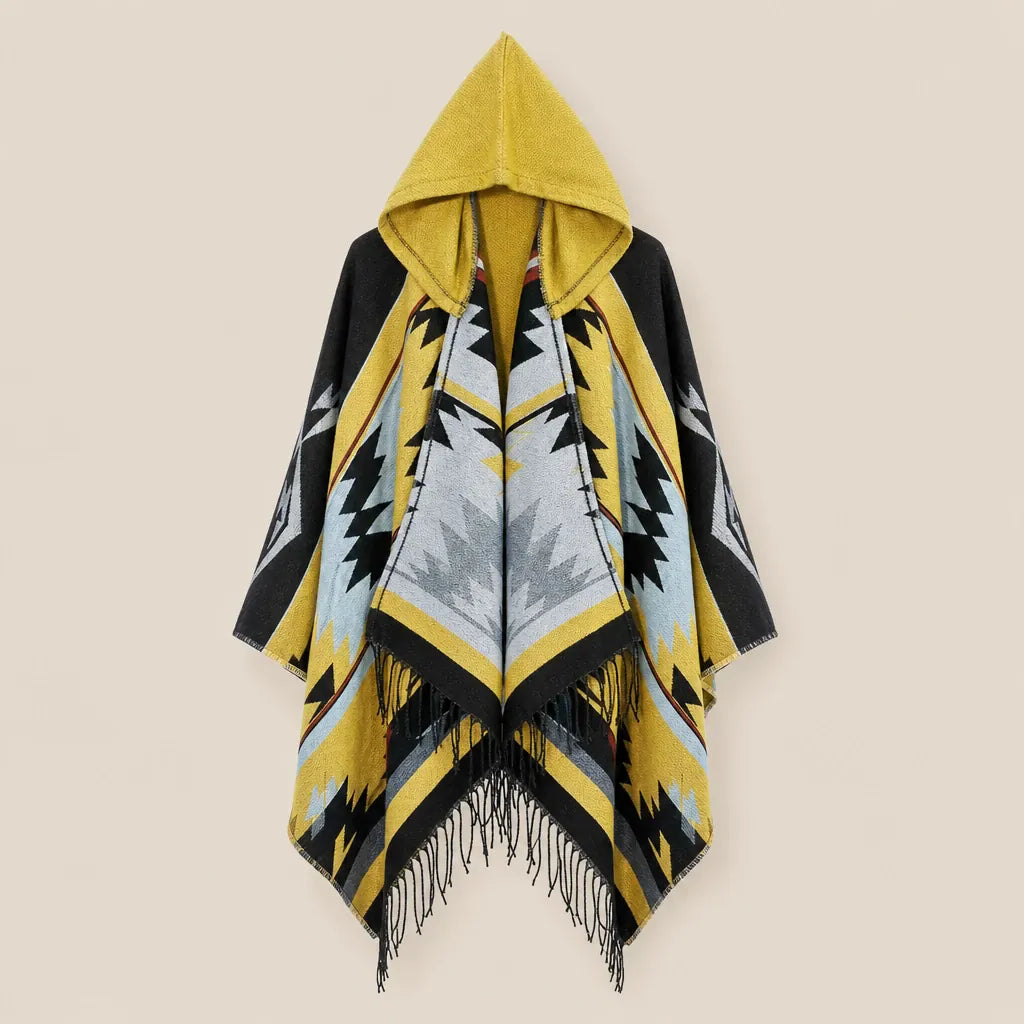Ton poncho Poncho À Capuche En Acrylique À Franges