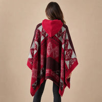 Ton poncho Poncho À Capuche En Cachemire Artificiel Motif Ethnique