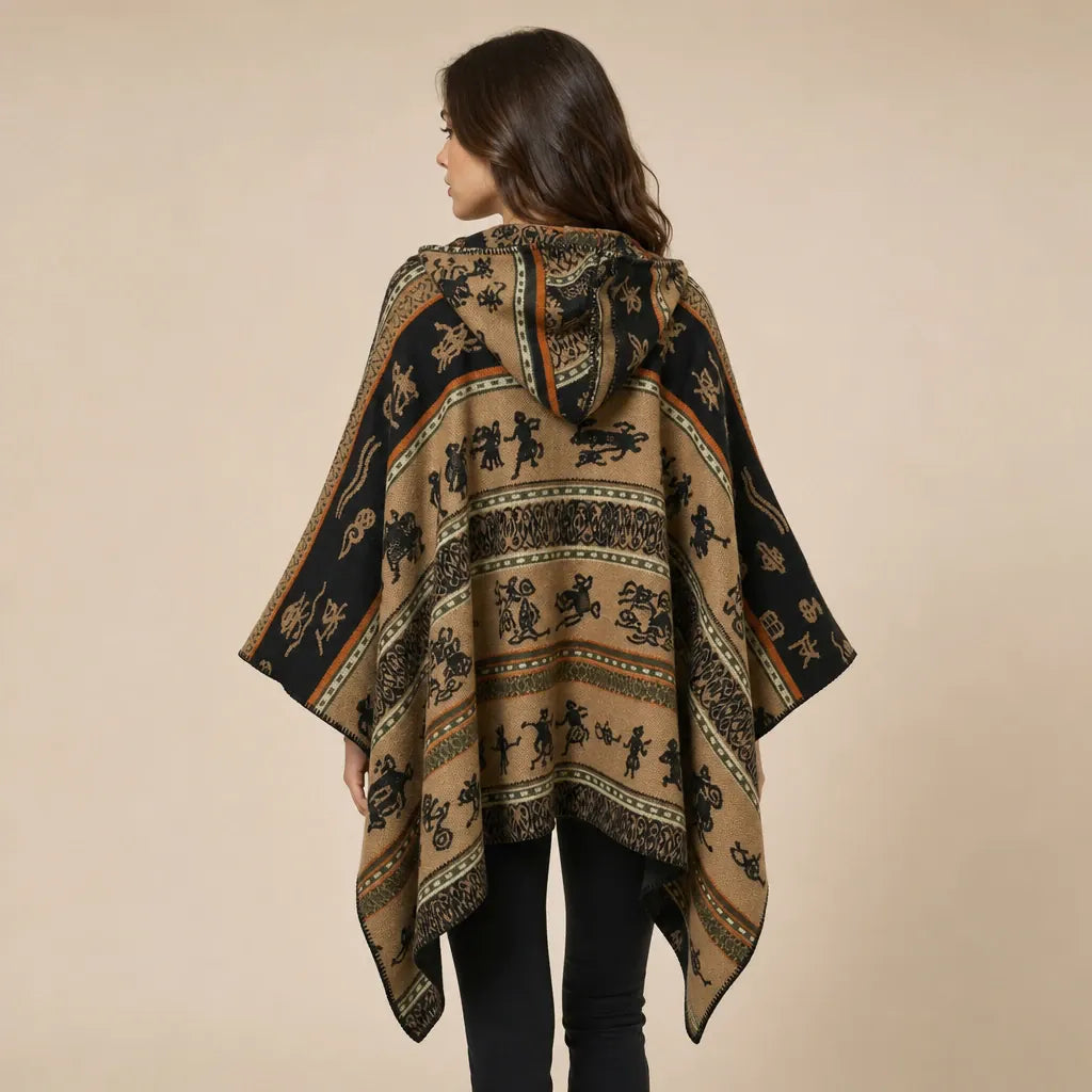 Ton poncho Poncho À Capuche Jacquard