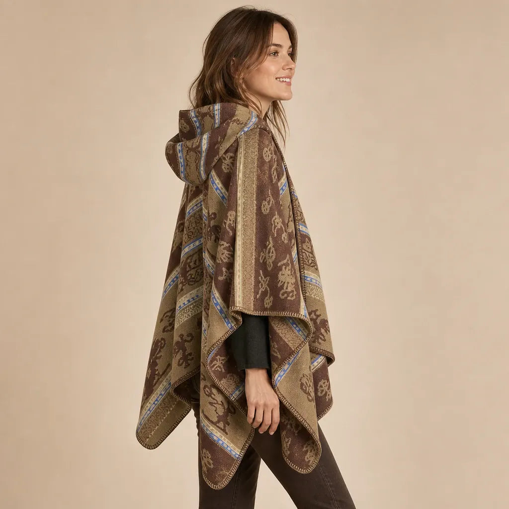 Ton poncho Poncho À Capuche Jacquard