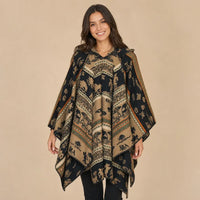 Ton poncho Poncho À Capuche Jacquard