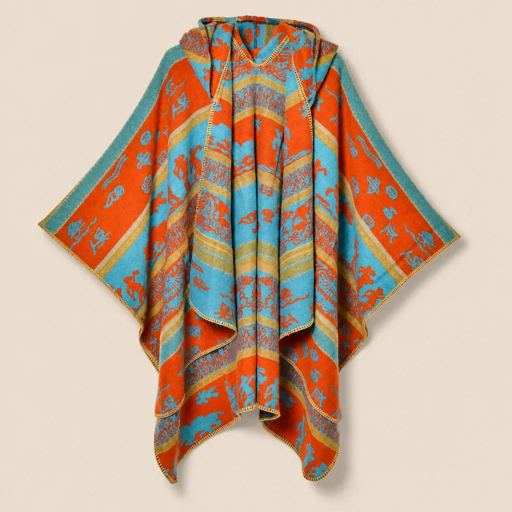 Ton poncho Poncho À Capuche Jacquard