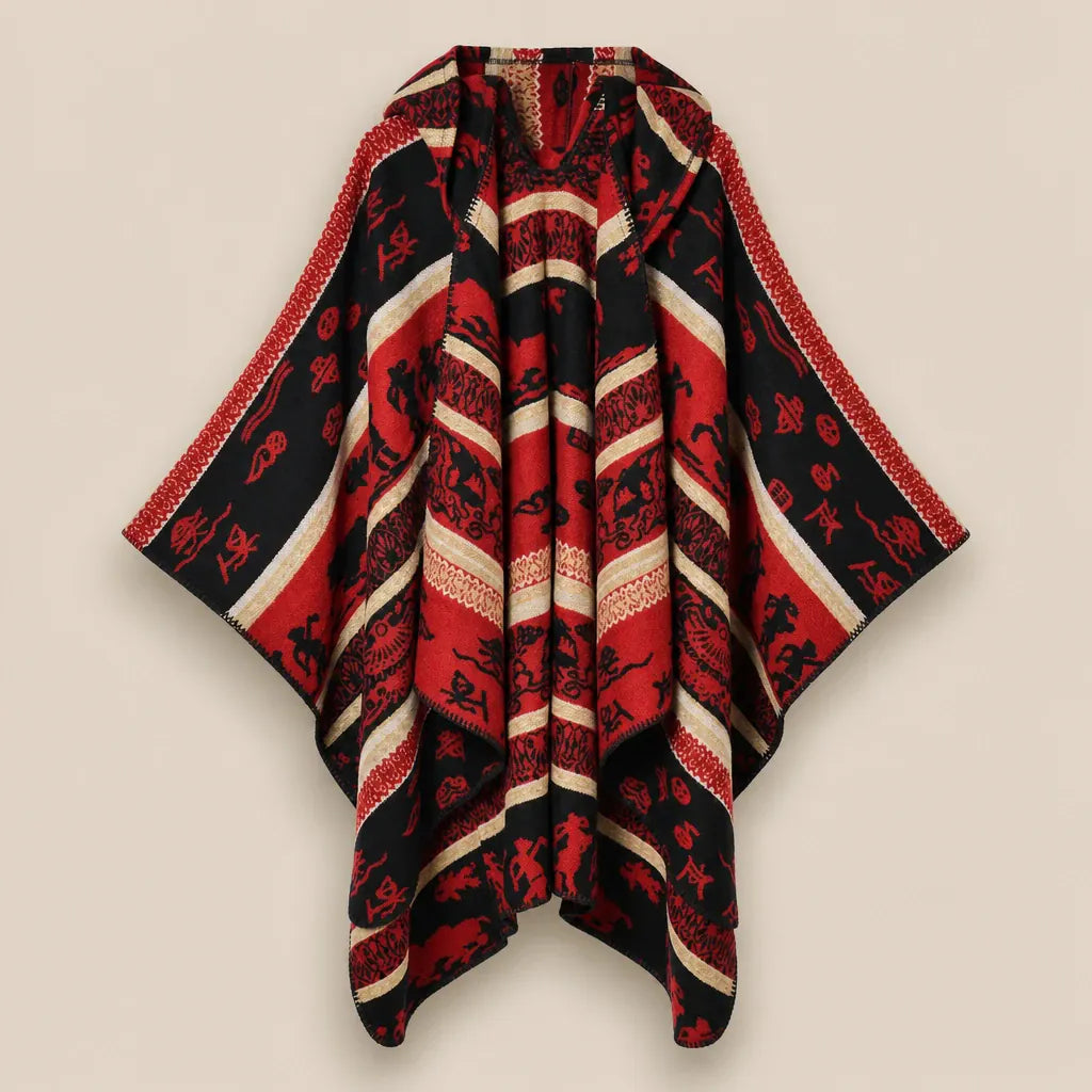 Ton poncho Poncho À Capuche Jacquard