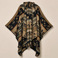 Ton poncho Poncho À Capuche Jacquard