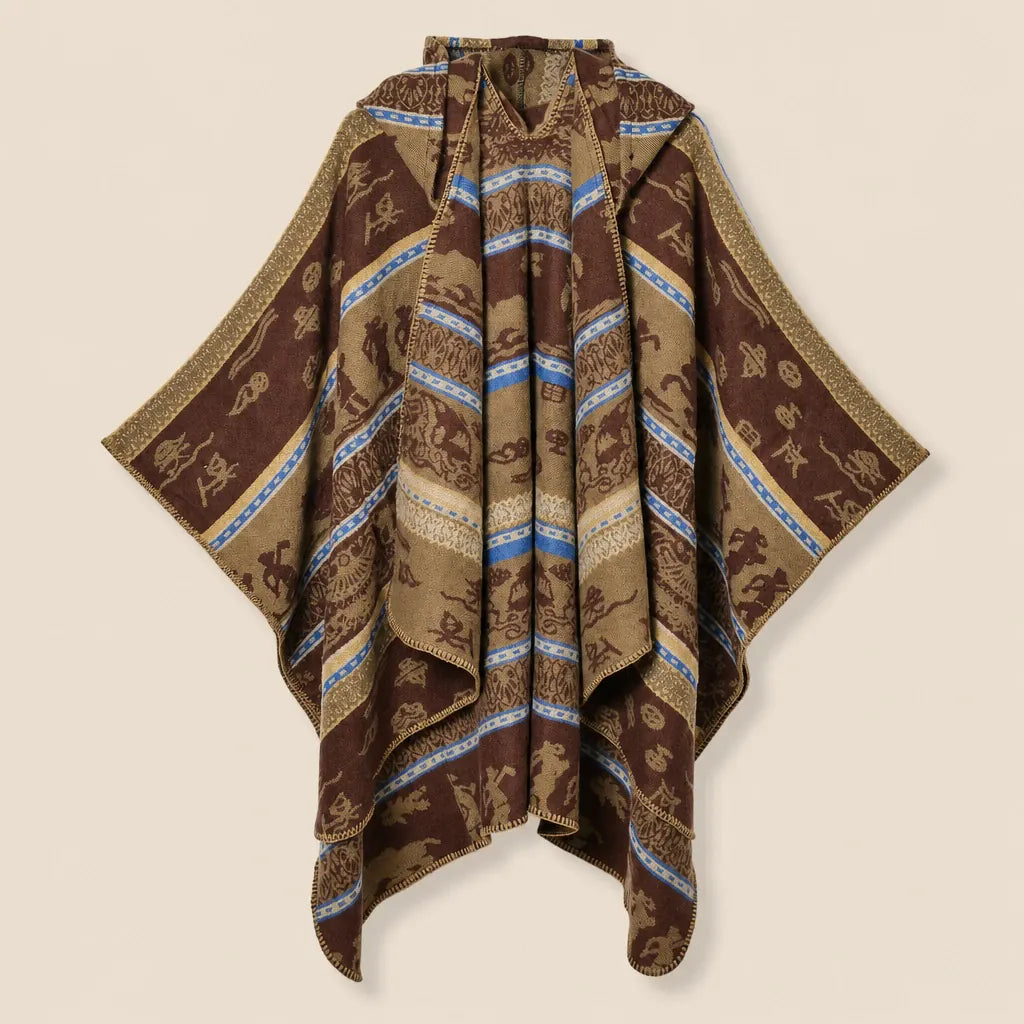 Ton poncho Poncho À Capuche Jacquard