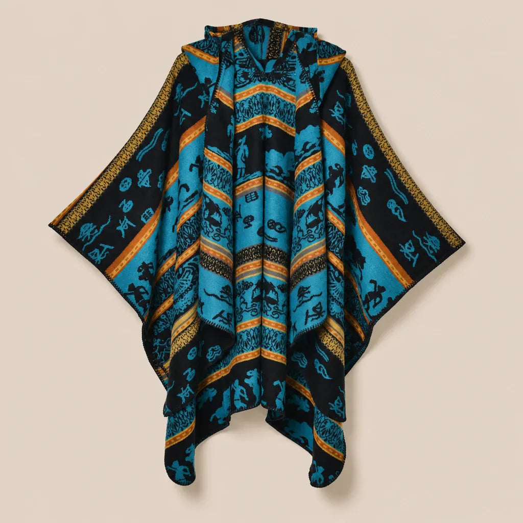 Ton poncho Poncho À Capuche Jacquard