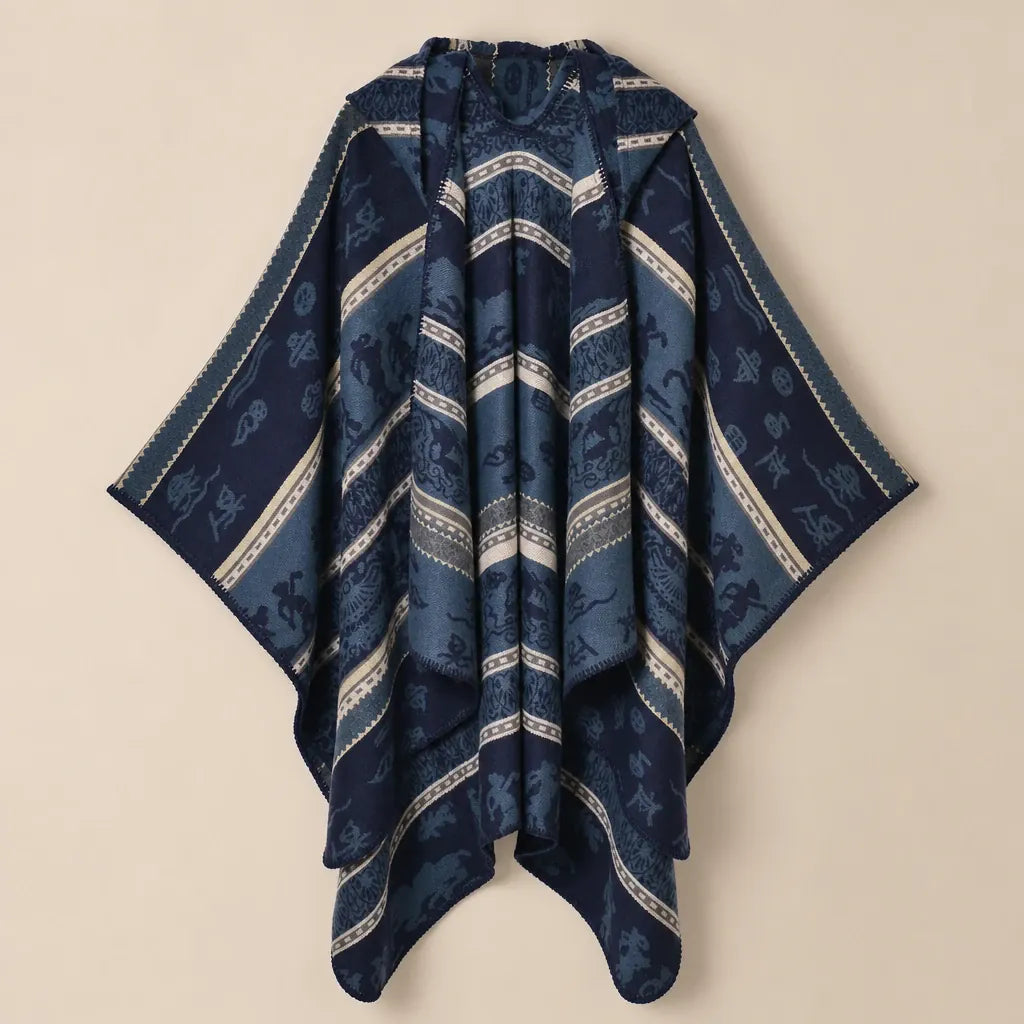 Ton poncho Poncho À Capuche Jacquard