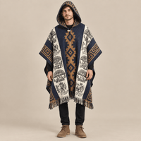 Ton poncho Poncho À Capuche Motif Ethnique