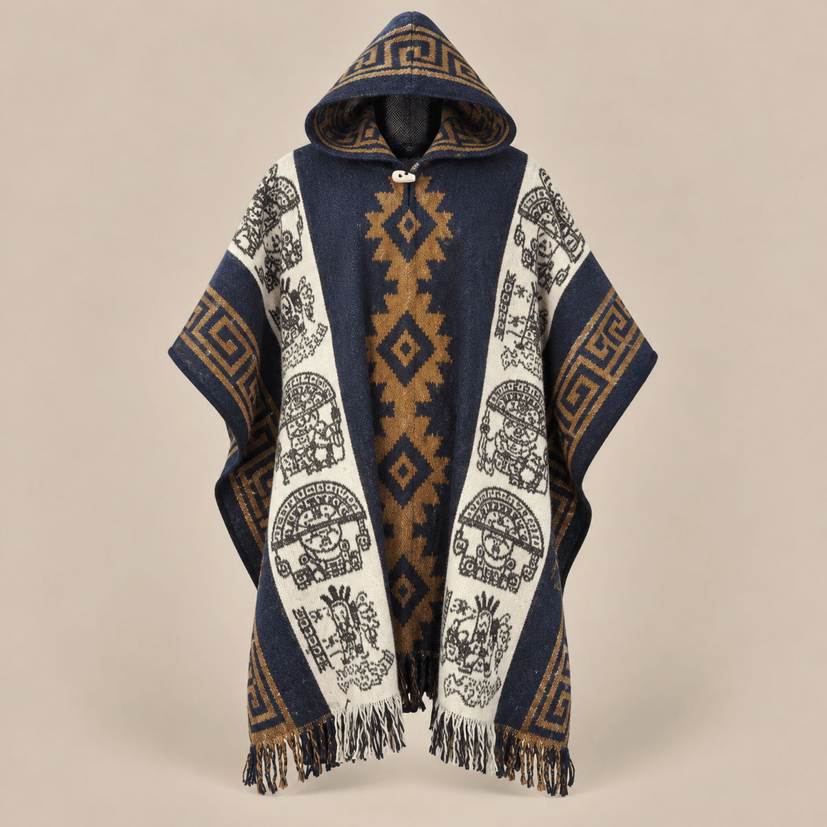 Ton poncho Poncho À Capuche Motif Ethnique
