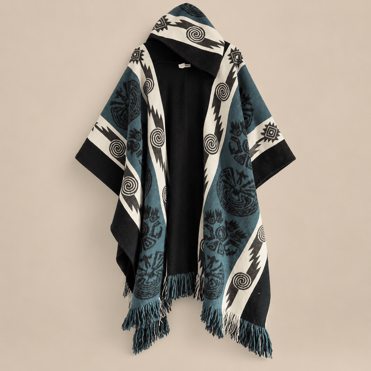 Ton poncho Poncho À Capuche Motif Ethnique