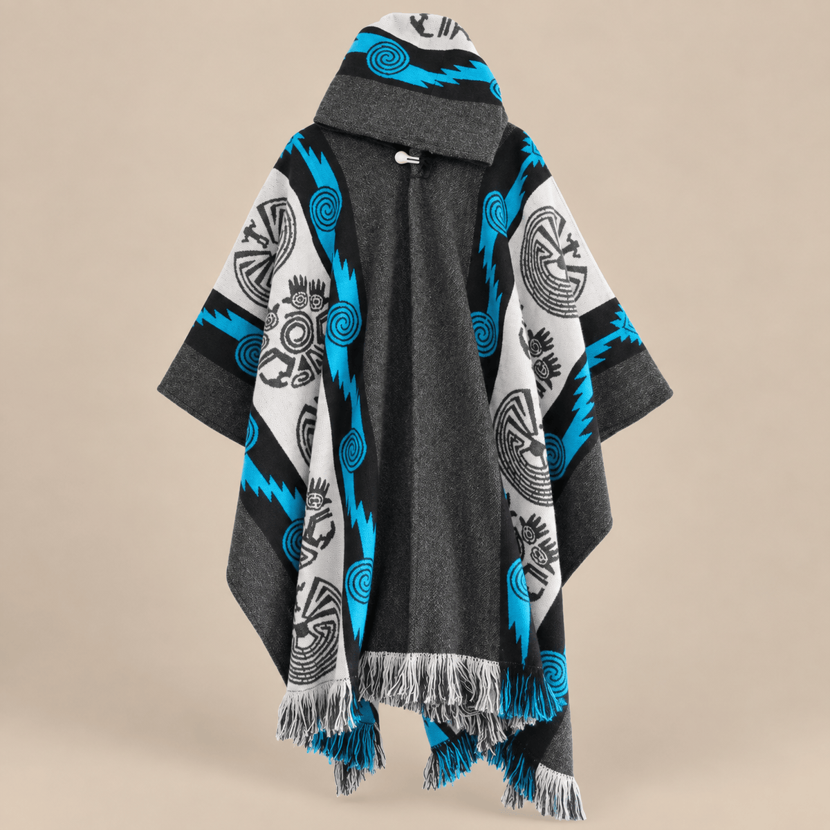 Ton poncho Poncho À Capuche Motif Ethnique