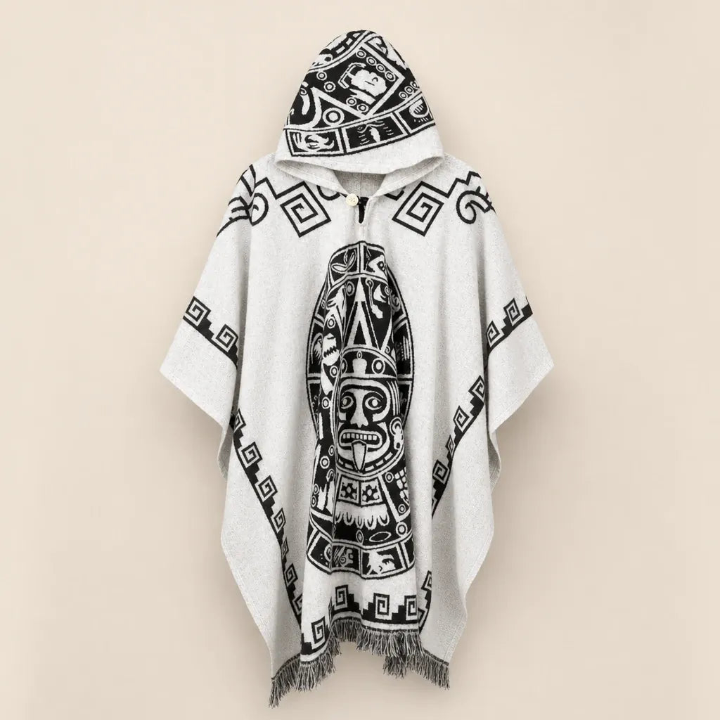 Ton poncho Poncho À Capuche Motif Ethnique