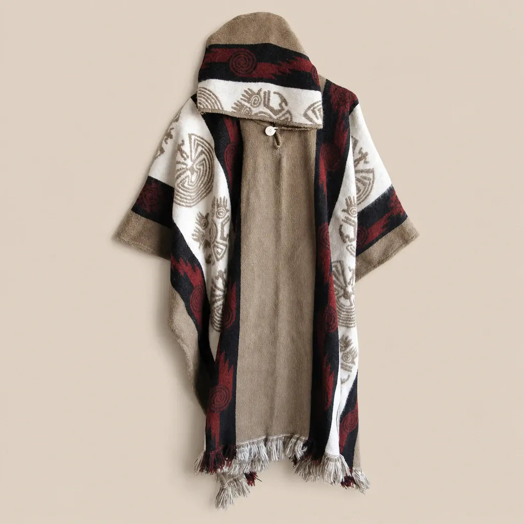 Ton poncho Poncho À Capuche Motif Ethnique