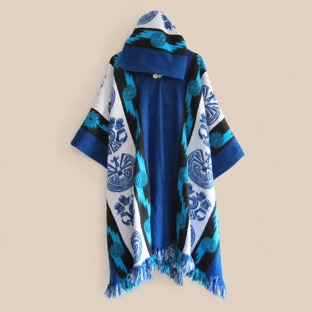 Ton poncho Poncho À Capuche Motif Ethnique