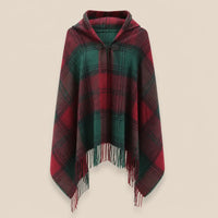 Ton poncho Poncho À Capuche Rouge Femme À Franges