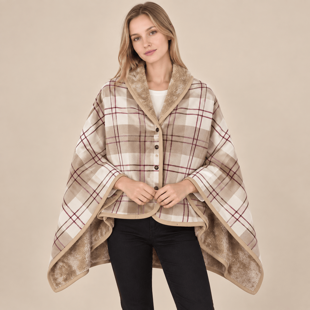 Ton poncho Poncho À Capuche Tartan