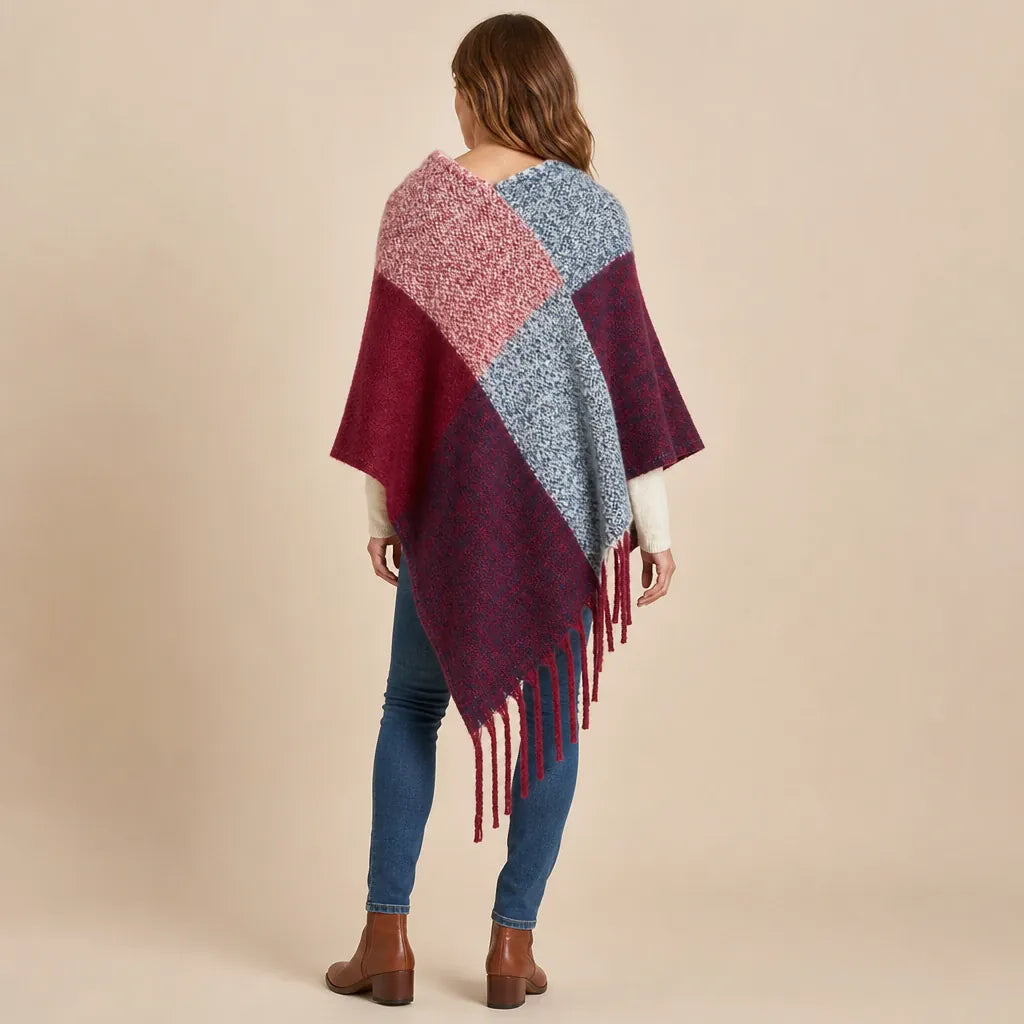 Ton poncho Poncho À Carreaux À Franges