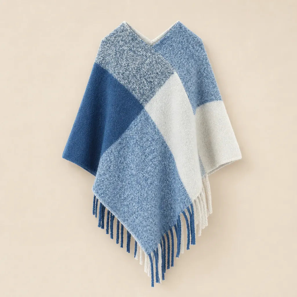 Ton poncho Poncho À Carreaux À Franges