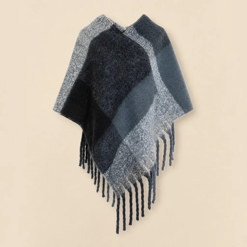 Ton poncho Poncho À Carreaux À Franges