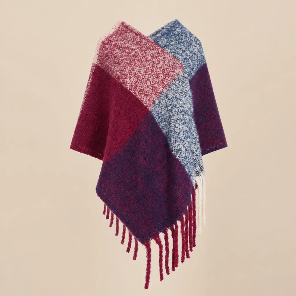 Ton poncho Poncho À Carreaux À Franges
