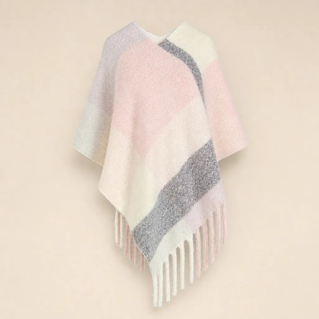 Ton poncho Poncho À Carreaux À Franges