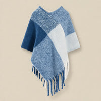 Ton poncho Poncho À Carreaux À Franges