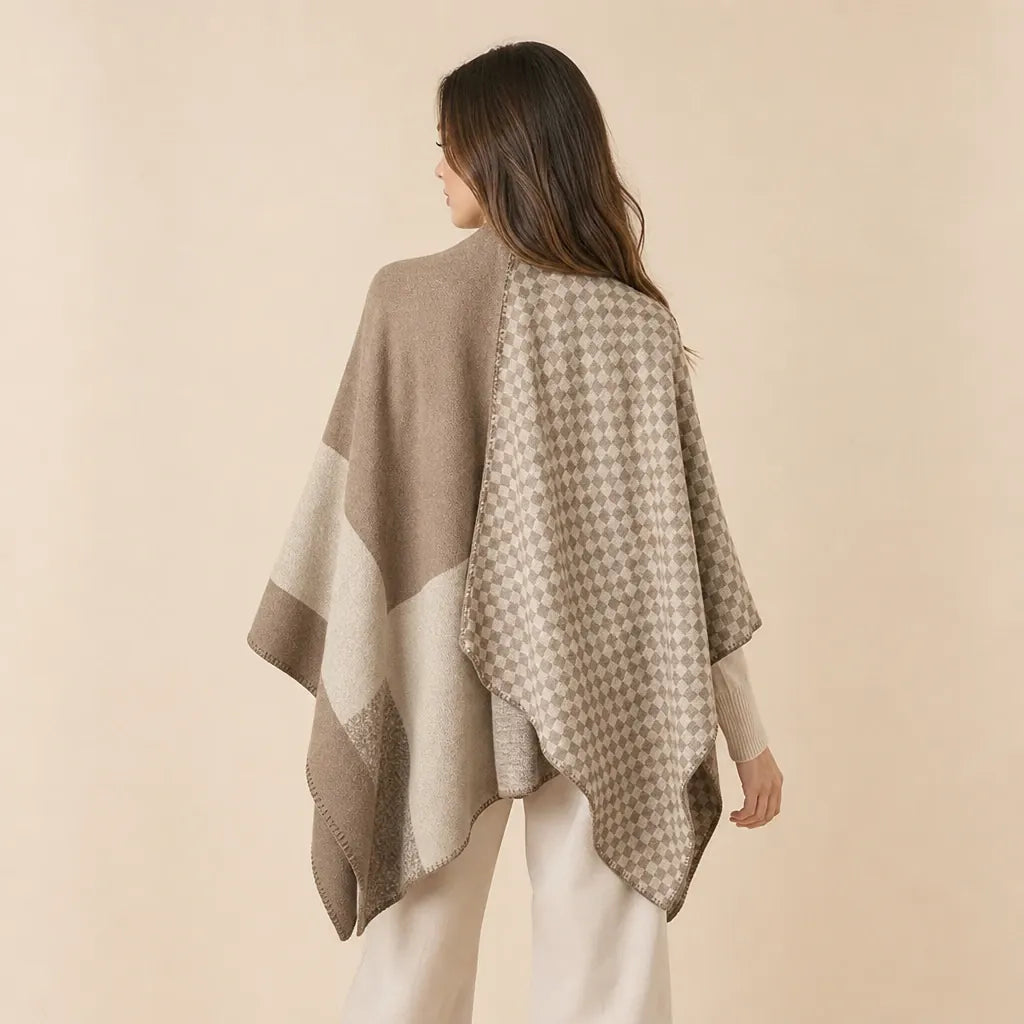 Ton poncho Poncho À Carreaux Style Cape
