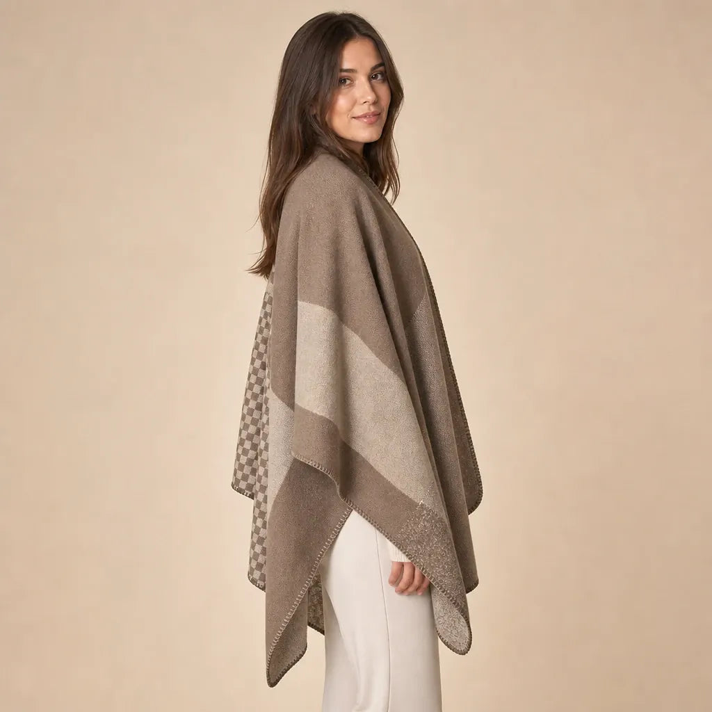 Ton poncho Poncho À Carreaux Style Cape