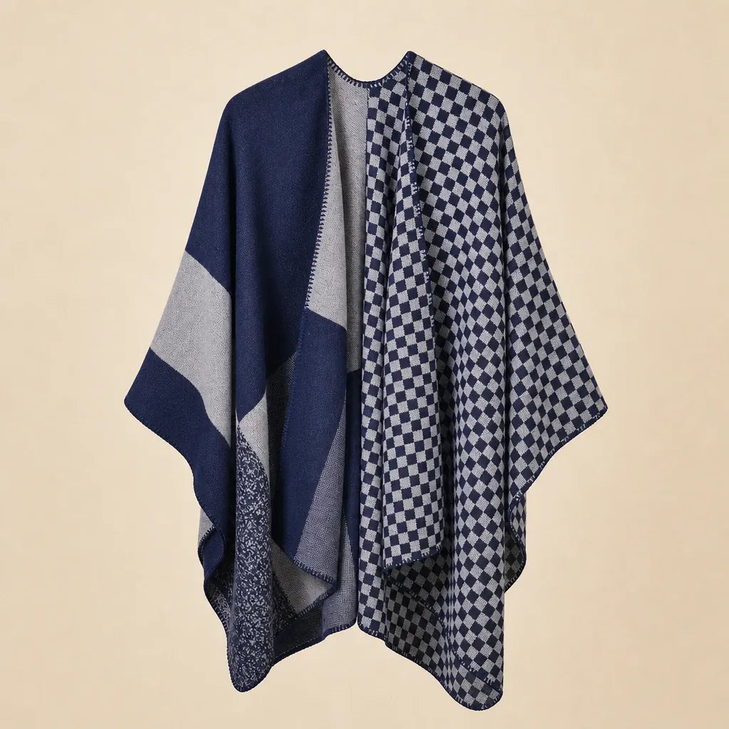 Ton poncho Poncho À Carreaux Style Cape