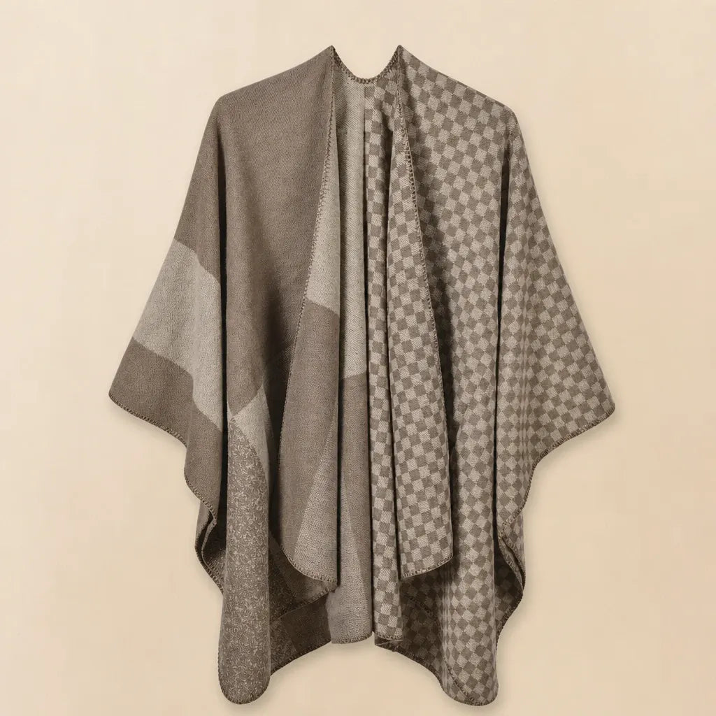 Ton poncho Poncho À Carreaux Style Cape
