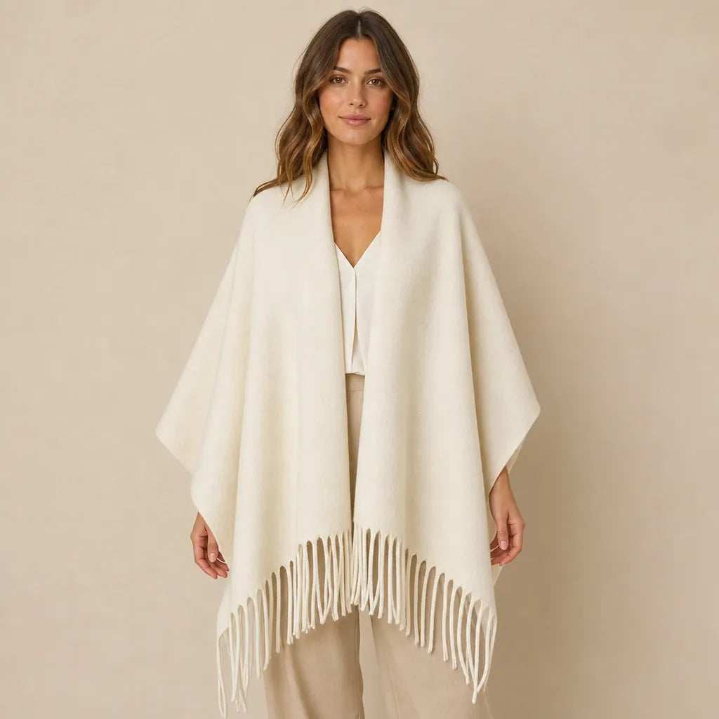 Ton poncho Poncho À Franges Crème